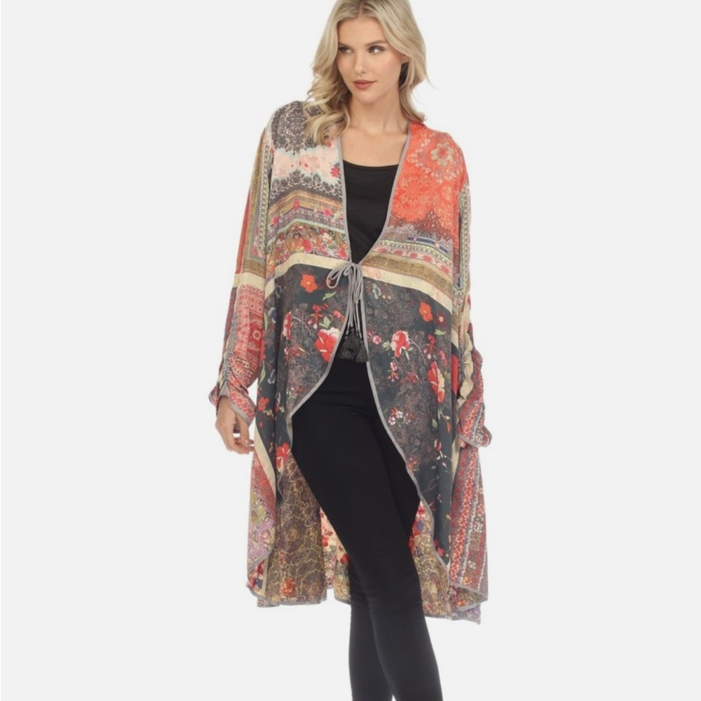 Johnny Was Colorful reversible kimono
